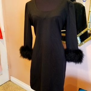 LBD By La Nouvelle Renaissance WIth Fur Cuffs